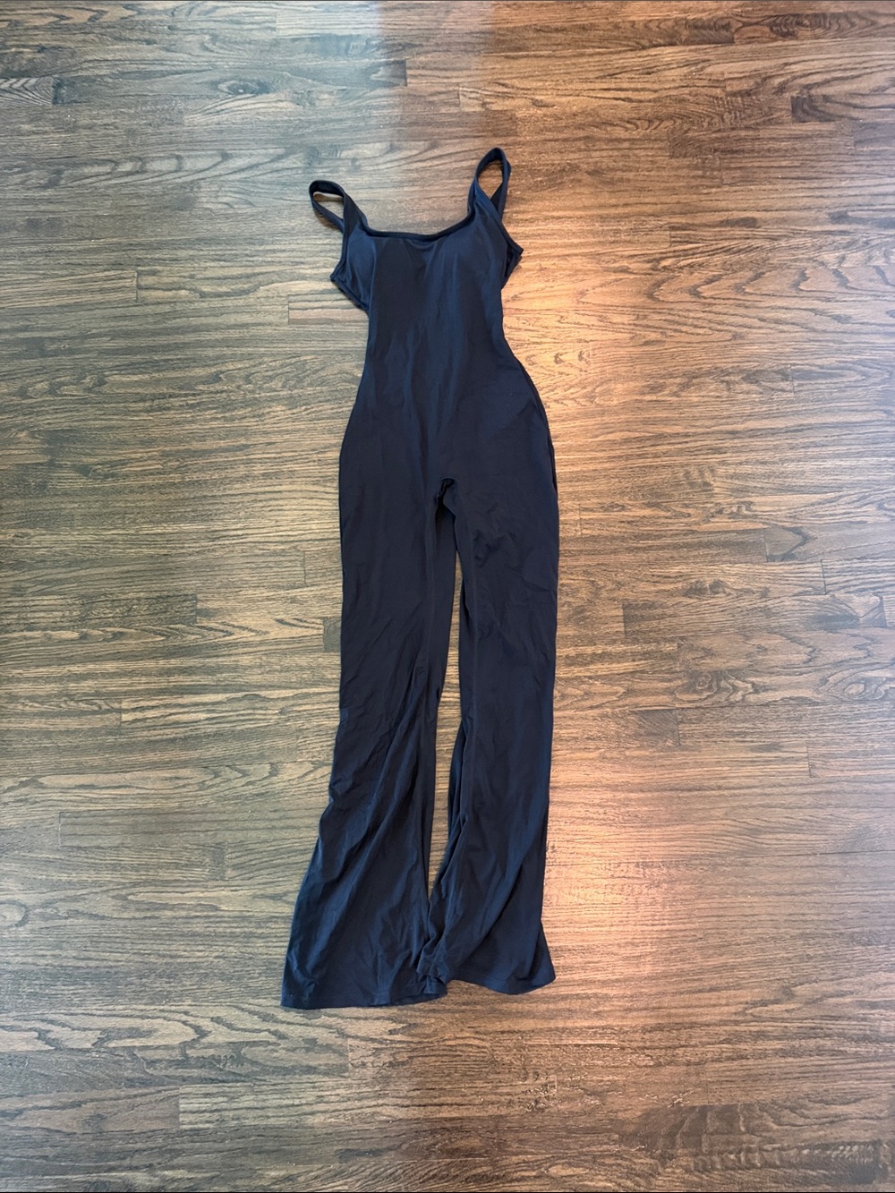 Black Slim-Fit Jumpsuit with Wide Legs